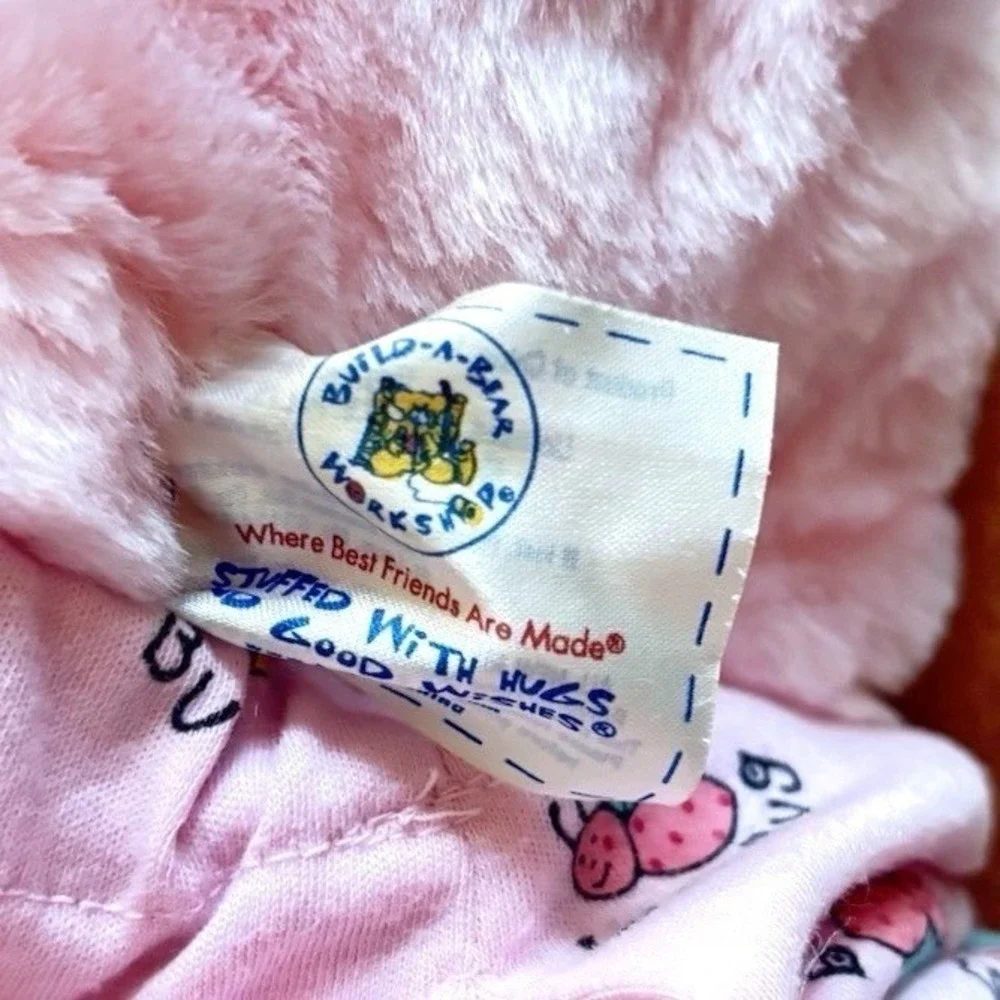 Build a Bear Floppy Pig Plush Retired 1997 With Pajama Love Bug pajama bottoms.